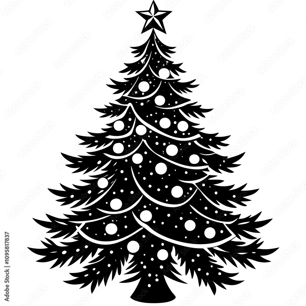 Obraz premium Christmas tree pictogram art