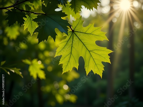 Sunlit Maple Leaf