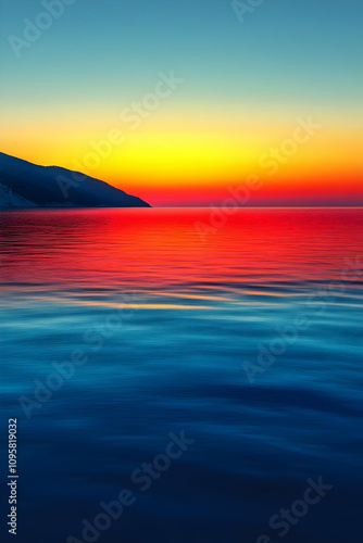 Vibrant Sunset Sea Landscap...
