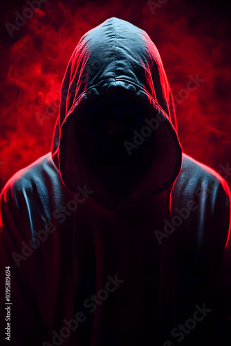 Mysterious Hooded Figure in...