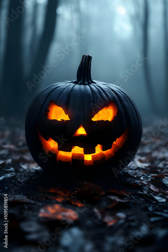 Spooky Jack-o'-lantern Illu...