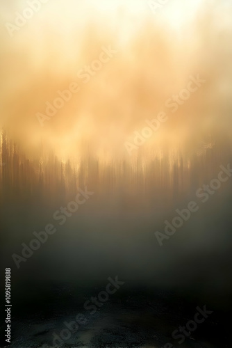 Golden Mist Forest Abstract...