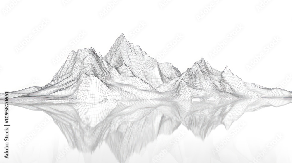 Fototapeta premium Wireframe Mountain Landscape
