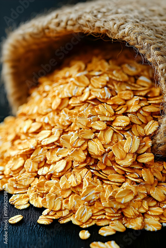 Rolled Oats in Burlap Sack ...