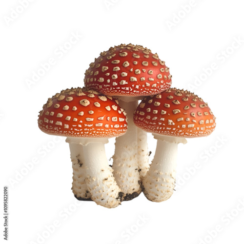 Mushroom PNG cutout isolated on white background.