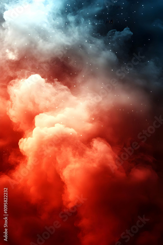 Red and Blue Nebula Abstrac...