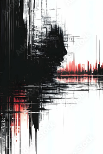 Abstract Cityscape Face Ill...