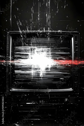 Distorted TV Static Abstrac...