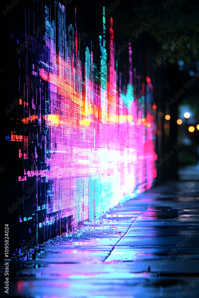 Neon Cityscape 3D Illustration Neon Cityscape 3D Illustration