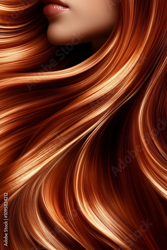Auburn Hair Waves Illustration