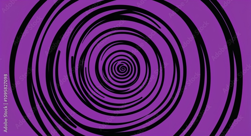 Black Spiral pattern hand drawn design on Purple background illustration Black Spiral pattern hand drawn design on Purple background illustration