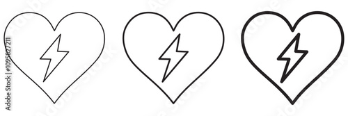 AED icon. Heart electricity icon. CPR AED icon. Aid emergency