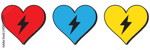 AED icon. Heart electricity icon. CPR AED icon. Aid emergency
