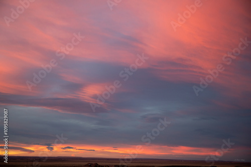 Coral blue sunset Wyoming open skies