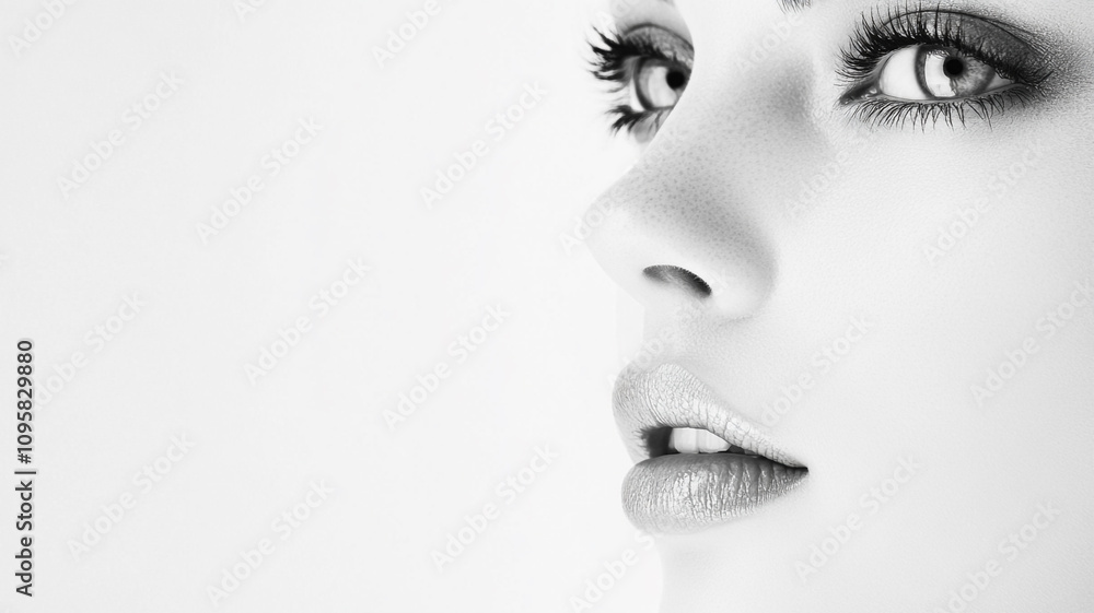 Beautiful woman with clean on a white background Beautiful woman with clean on a white background