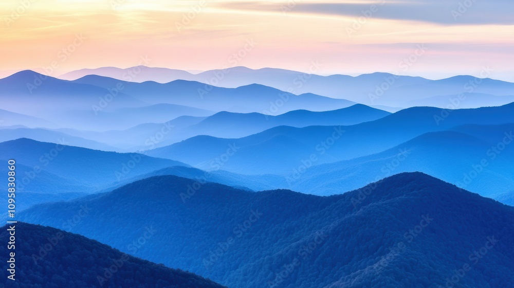 Majestic mountain range at dawn. AI. Majestic mountain range at dawn. AI.