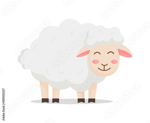 Cute Sheep. Vector Illustration