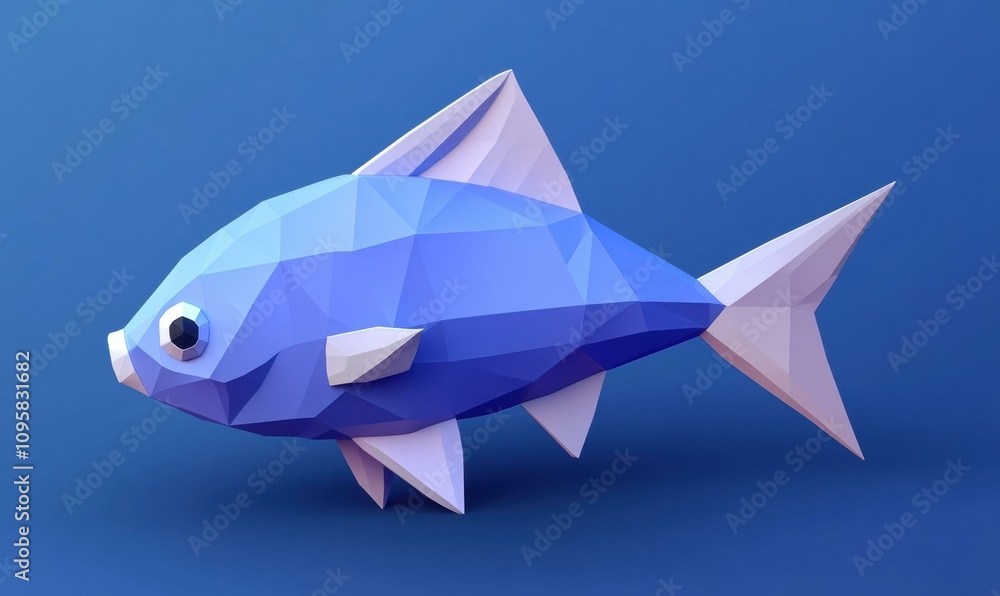 Low poly fish design. AI. Low poly fish design. AI.