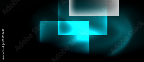 Dark neon colors with glass square shapes