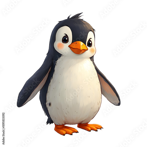 Playful Animated Penguin Digital Art Cute Character Design Fantasy Environment Whimsical Viewpoint Animation Concept for Engaging Content photo