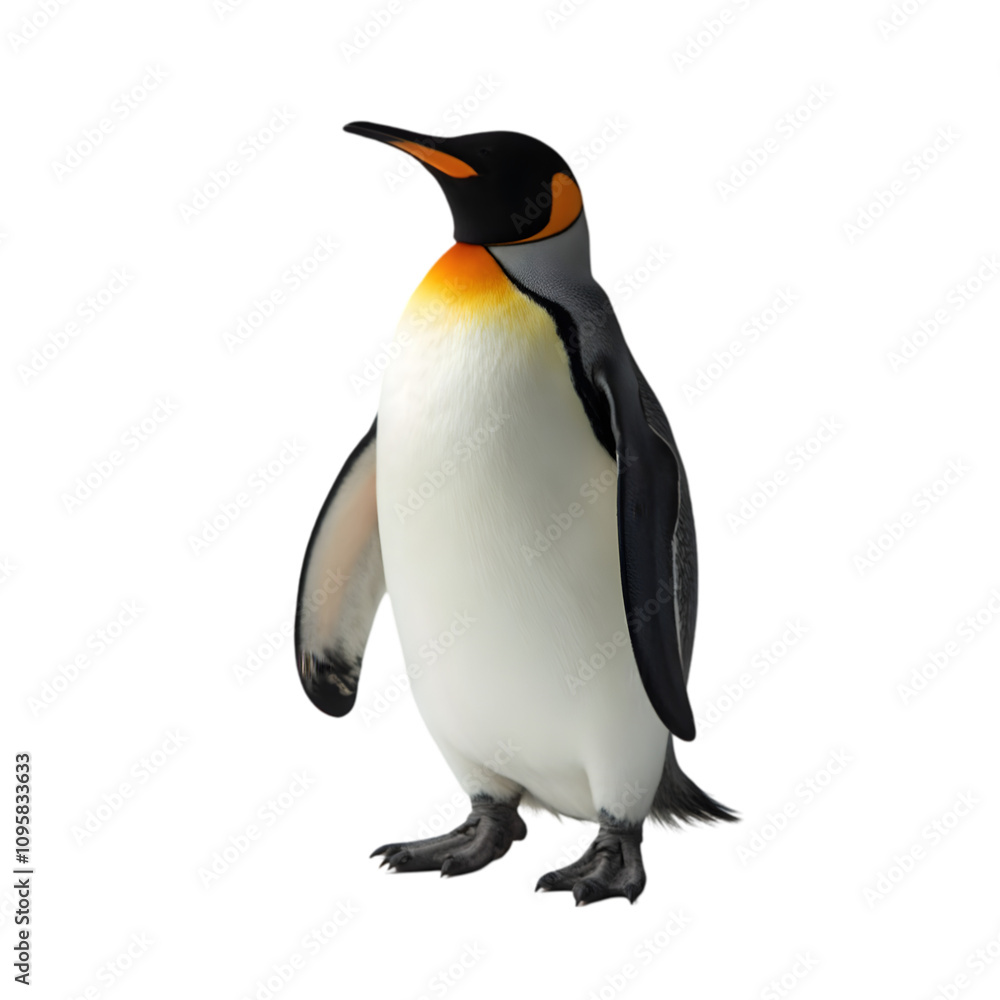 Fototapeta premium Dynamic Action of a Majestic Penguin in a Natural Habitat Wildlife Photography Coastal Environment Close-Up Perspective Nature and Wildlife Concept
