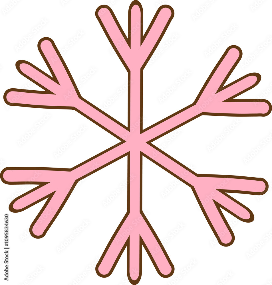 Winter pink snowflake Illustration Pastel Bookish Winter pink snowflake Illustration Pastel Bookish