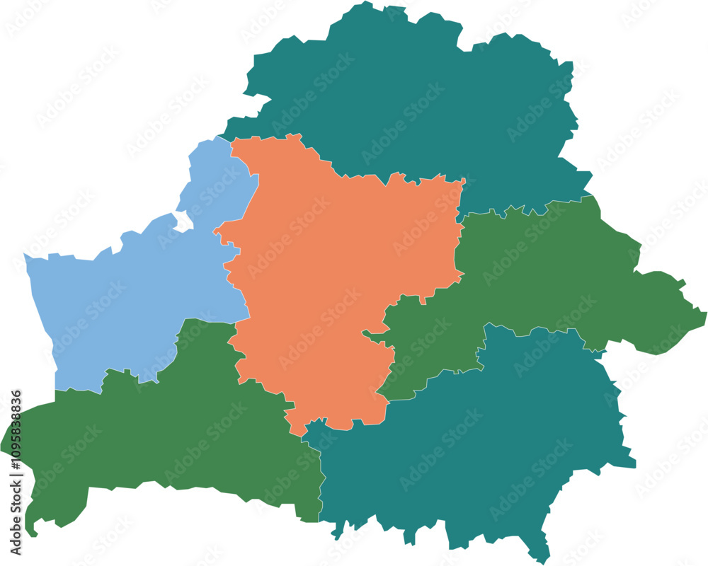 Obraz premium Multicolor map of Belarus