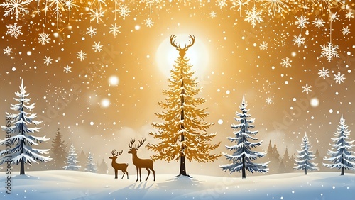 deer in winter forest