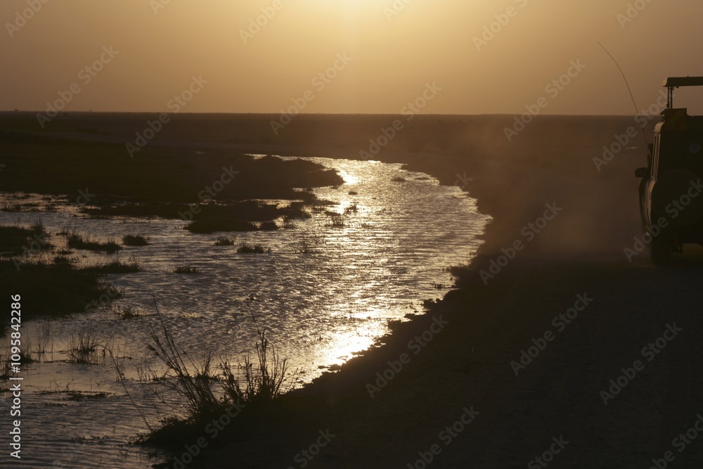 Serene Sunset over a Wetland Landscape Serene Sunset over a Wetland Landscape