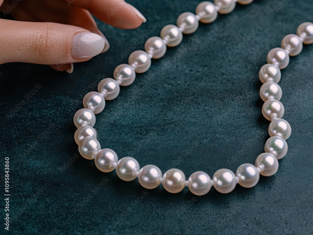 handmade jewelry concept. The process of hand-knotting pearls into a necklace, showcasing the delicate craftsmanship involved handmade jewelry concept. The process of hand-knotting pearls into a necklace, showcasing the delicate craftsmanship involved