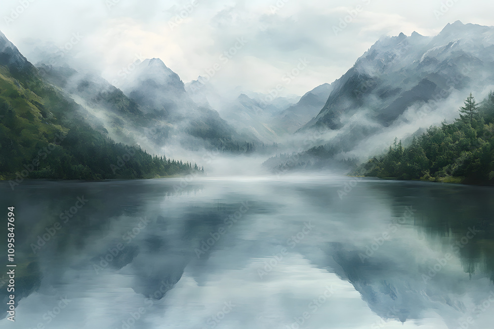 Fototapeta premium fog over the lake