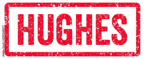 Cuadro en lienzo Hughes Stamp Transparent Seal, Red Grunge Hughes Word Typography Rubber Stamp Se
