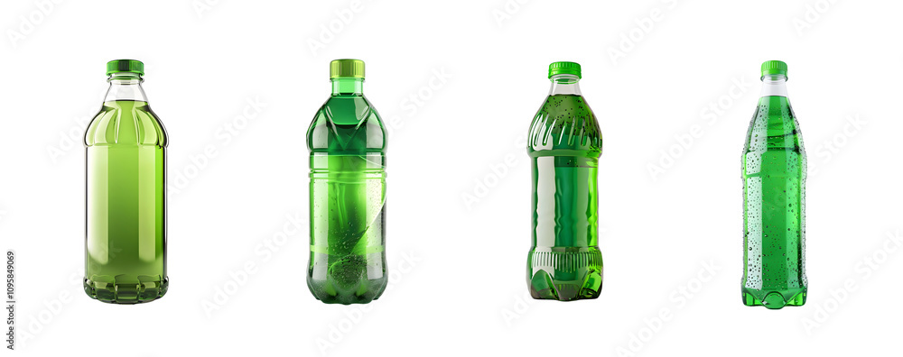 Green Soft Drink in Plastic Bottle PNG Pack Isolated on Transparent Background Green Soft Drink in Plastic Bottle PNG Pack Isolated on Transparent Background