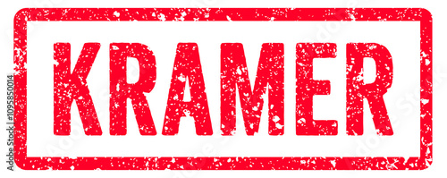 Valokuva Kramer Stamp Transparent Seal, Red Grunge Kramer Word Typography Rubber Stamp Se