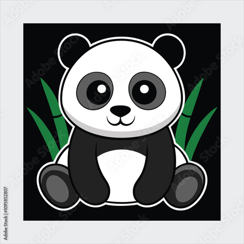 Baby panda vector illustration icon photo