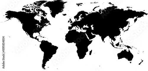 World map in black