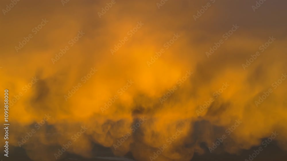 POV flying through golden color clouds illuminated by the sunrise light. Aerial shot as seen by the pilots of a a jet from the cockpit. 4K 60FPS POV flying through golden color clouds illuminated by the sunrise light. Aerial shot as seen by the pilots of a a jet from the cockpit. 4K 60FPS