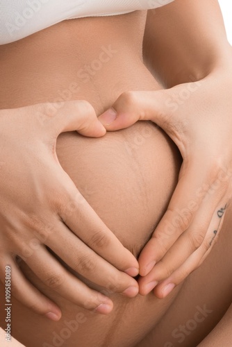 Wallpaper Mural Happy pregnant woman in bed isolated shot Torontodigital.ca