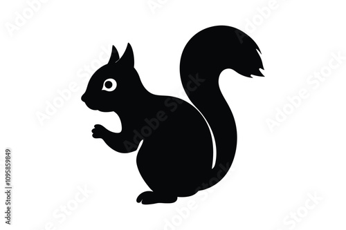  a cute squirel silhouette vector image illustration.