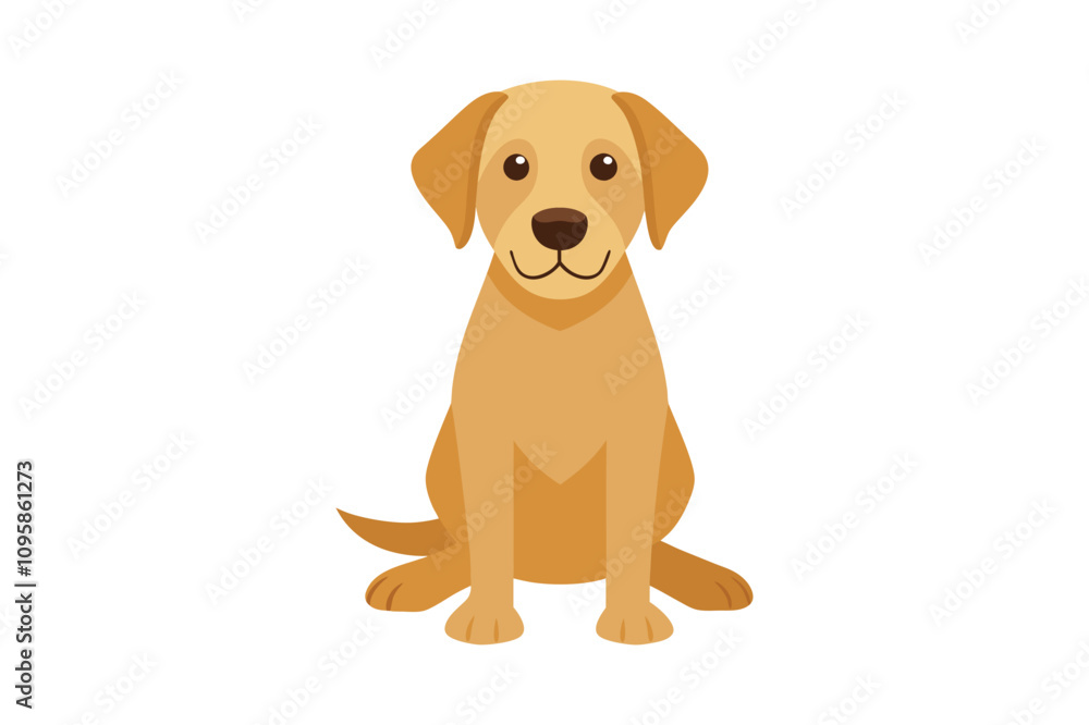 a cute labrador retriever sitting vector image illustration.. a cute labrador retriever sitting vector image illustration..