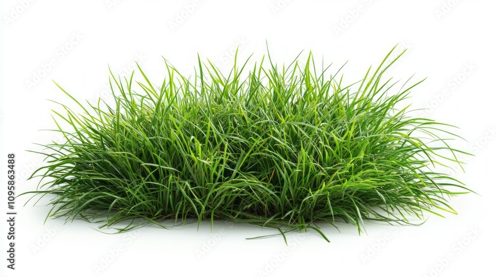Lush green grass patch isolated on white background. Lush green grass patch isolated on white background.