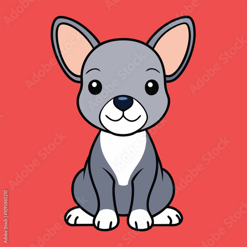 Cute American hairless terrier Dog Isolated Design - American hairless terrier Vector illustration
