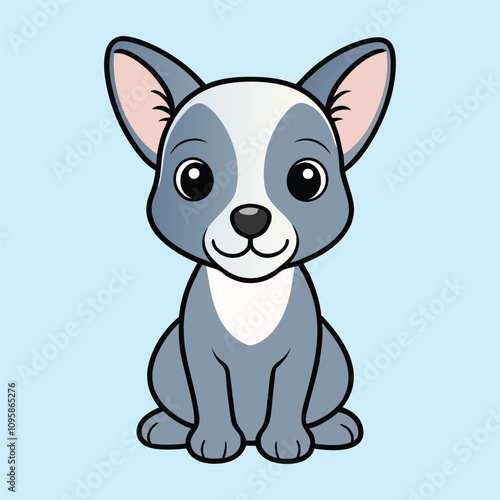 Cute American hairless terrier Dog Isolated Design - American hairless terrier Vector illustration