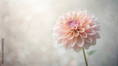 A Delicate Pastel Pink Dahlia Blossom on a Soft Background