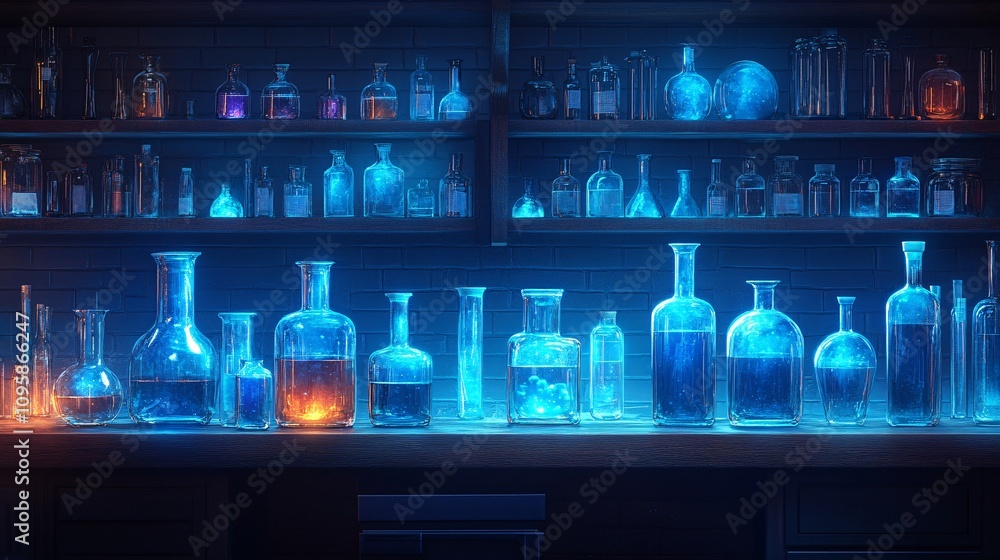 laboratory room for background with laboratory tabel full with glass orbs laboratory room for background with laboratory tabel full with glass orbs