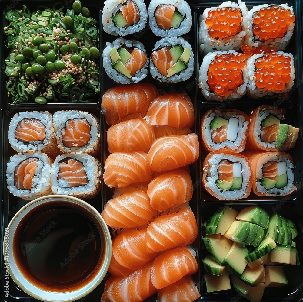 A lot food Japanese. top view. A lot food Japanese. top view.