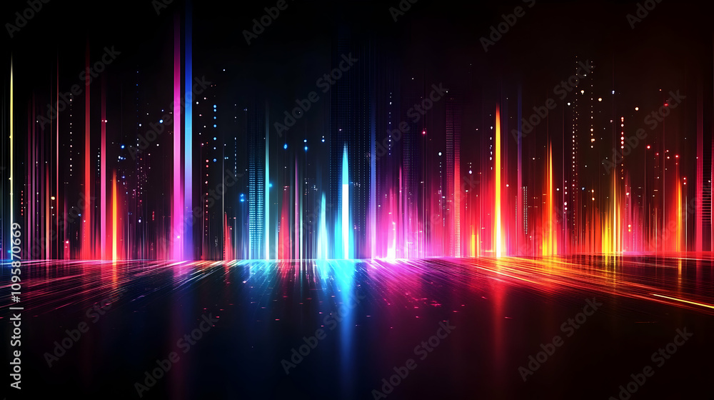 Abstract Cityscape with Neon Lights Abstract Cityscape with Neon Lights