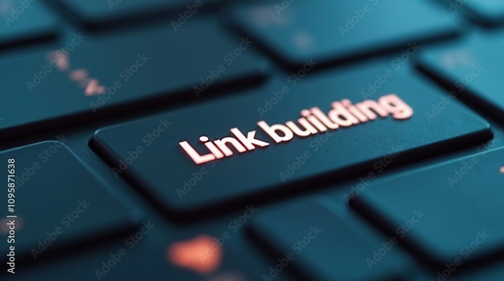 Close-Up of Keyboard with Link Building Button Highlighted Close-Up of Keyboard with Link Building Button Highlighted