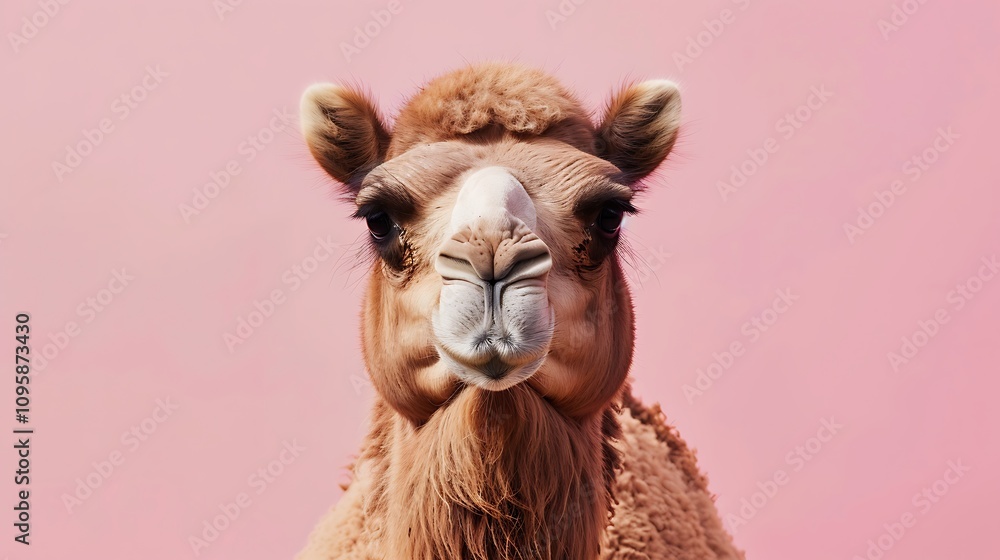 Obraz premium Camel on the pink background