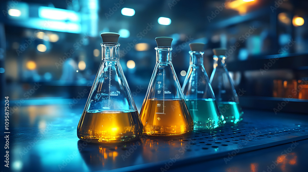 Laboratory Beaker Experiment Realistic Image Laboratory Beaker Experiment Realistic Image